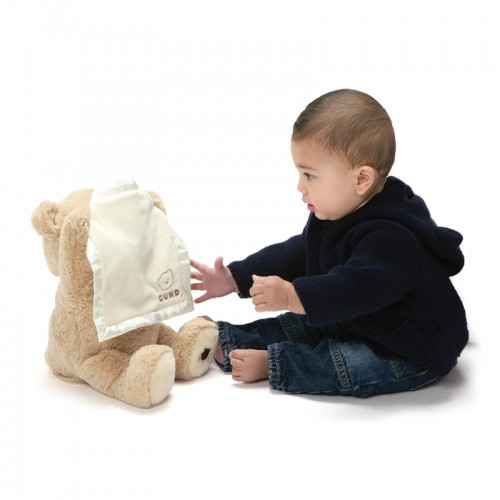 Gund Peek A Boo Bear Animated Plush Toy 10" | 0 months+ | Peek-a-boo Plush Toy | Baby Soft Toy | Stuffed Toy